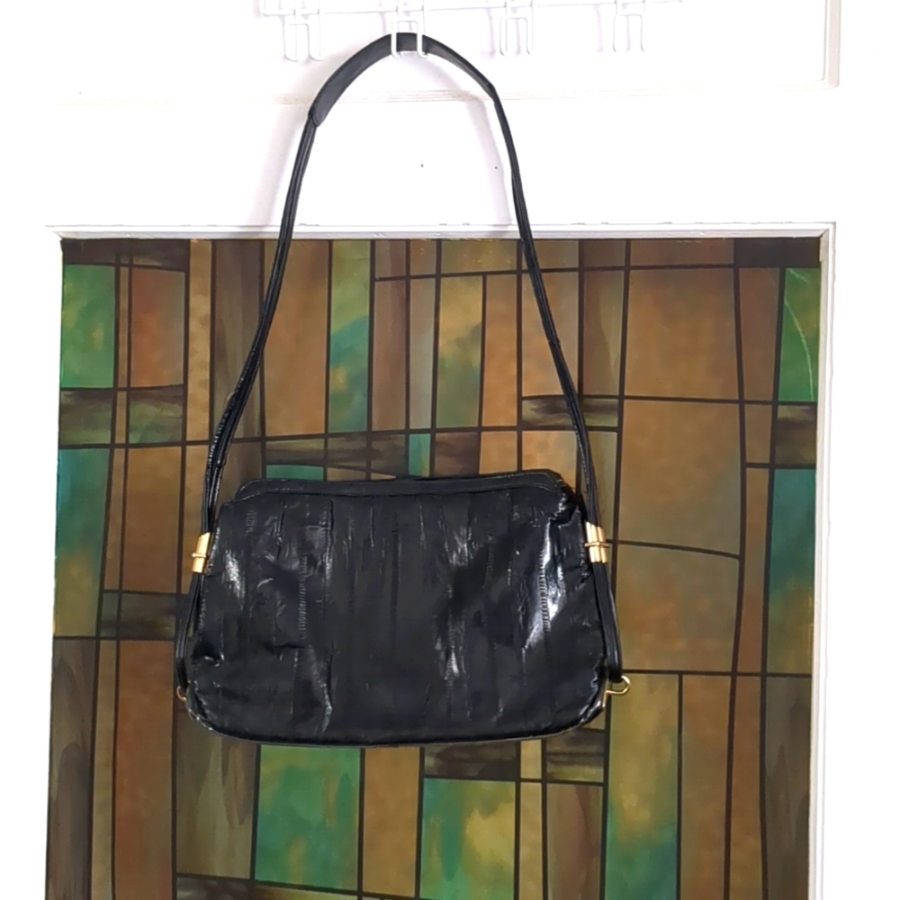Eel skin purse with gold detail vintage